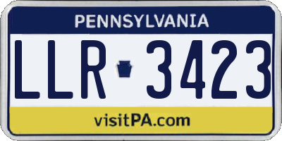 PA license plate LLR3423