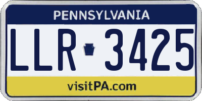 PA license plate LLR3425