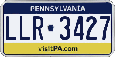 PA license plate LLR3427