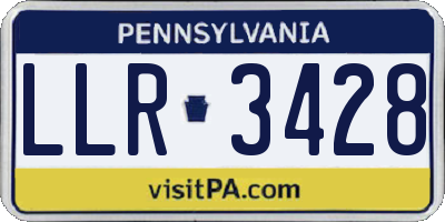 PA license plate LLR3428