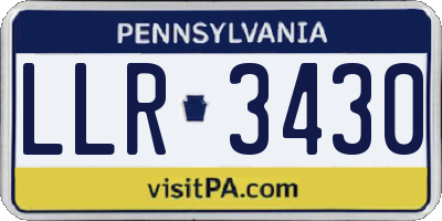 PA license plate LLR3430