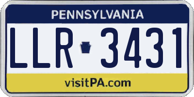 PA license plate LLR3431