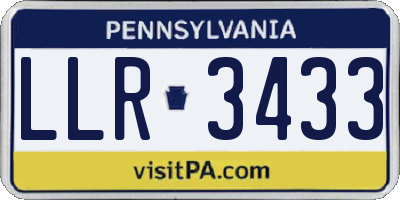 PA license plate LLR3433