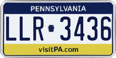PA license plate LLR3436