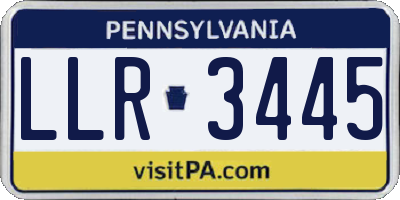 PA license plate LLR3445