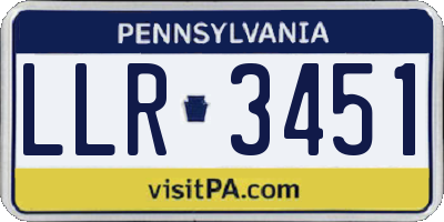 PA license plate LLR3451