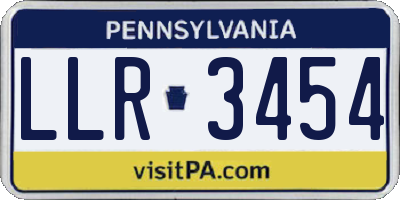 PA license plate LLR3454