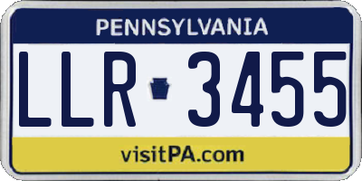 PA license plate LLR3455