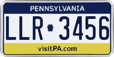 PA license plate LLR3456