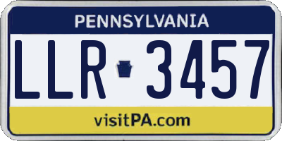 PA license plate LLR3457