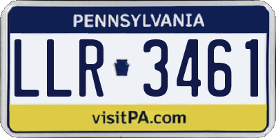 PA license plate LLR3461
