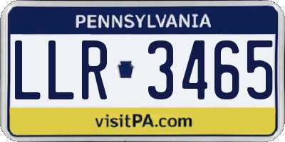PA license plate LLR3465