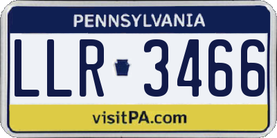 PA license plate LLR3466