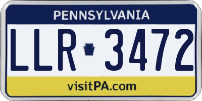 PA license plate LLR3472