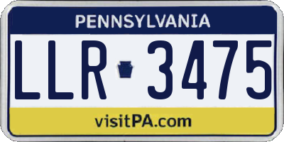 PA license plate LLR3475