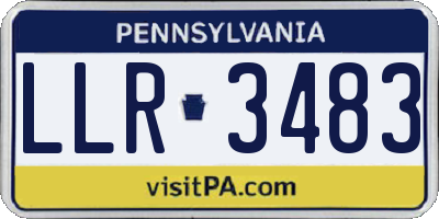 PA license plate LLR3483