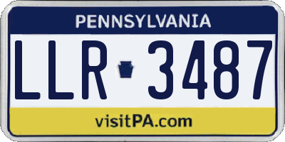 PA license plate LLR3487