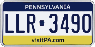 PA license plate LLR3490