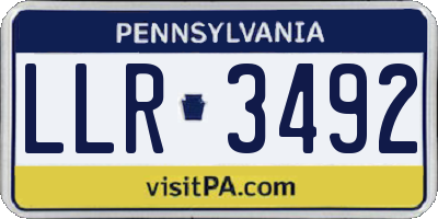 PA license plate LLR3492