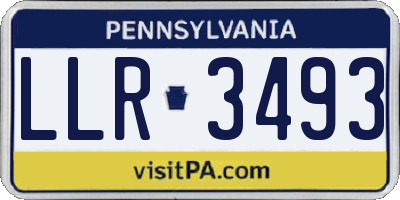 PA license plate LLR3493