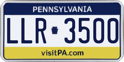 PA license plate LLR3500