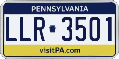 PA license plate LLR3501