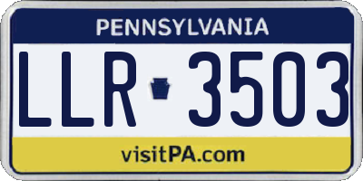 PA license plate LLR3503