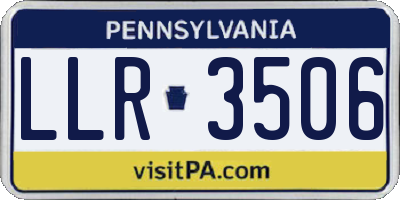 PA license plate LLR3506