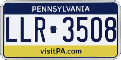 PA license plate LLR3508