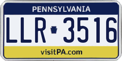 PA license plate LLR3516