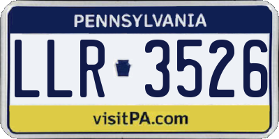 PA license plate LLR3526