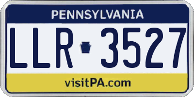 PA license plate LLR3527