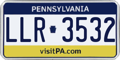 PA license plate LLR3532