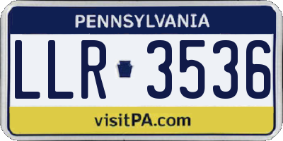 PA license plate LLR3536