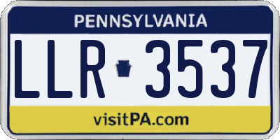 PA license plate LLR3537