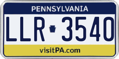 PA license plate LLR3540