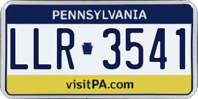 PA license plate LLR3541