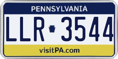 PA license plate LLR3544