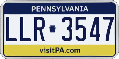 PA license plate LLR3547