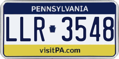 PA license plate LLR3548