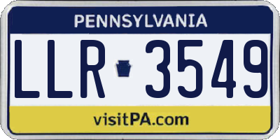 PA license plate LLR3549