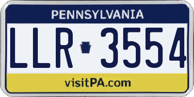 PA license plate LLR3554