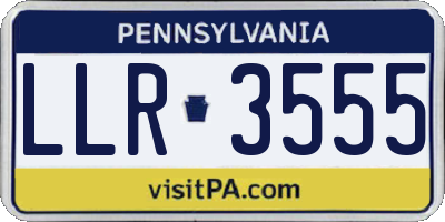 PA license plate LLR3555