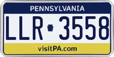 PA license plate LLR3558