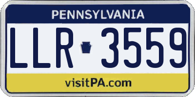 PA license plate LLR3559