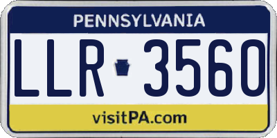 PA license plate LLR3560