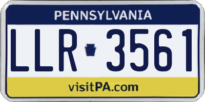 PA license plate LLR3561