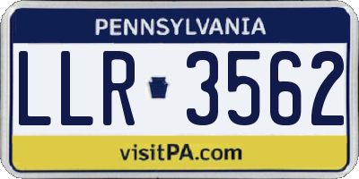 PA license plate LLR3562