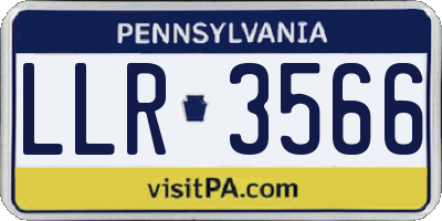PA license plate LLR3566