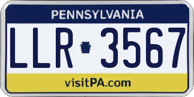 PA license plate LLR3567